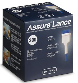 Arkray Assure® Lance Low Flow Lancets. Lance 25G Blu 2Mm Depthassure 200/Bx, Box