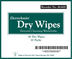 Innovative Dermassist® Dry Wipes. Wipes Dry Premium Spunlace13X9 50/Pack 10Pk/Cs, Case