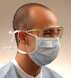 Crosstex Surgical Mask With Tie-On Laces. Mask Surgical Tie Onblu 50/Bx 6Bx/Cs, Case