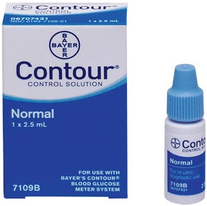 Ascensia Contour® Blood Glucose Monitoring System. Control Normal Contour2.5Ml Vial, Each