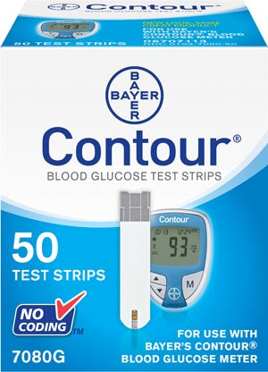 Ascensia Contour® Blood Glucose Monitoring System. Strips Test Blood Glucoseuse W/9545 Meters 50/Bx, Box