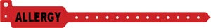 Medical Id Solutions Tri-Laminate Alert Wristbands. Wristband Ped-Ad Tri Lamntallergy Red 500/Bx, Box