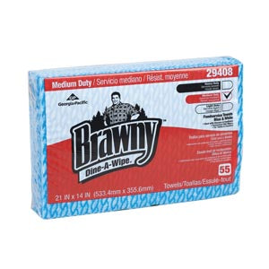 Georgia-Pacific Brawny Dine-A-Wipe™ Foodservice Quarterfold Busing Towels. Towel Qtrfold Busing Hef Blu/Wht 55/Bx 6Bx/Cs, Case