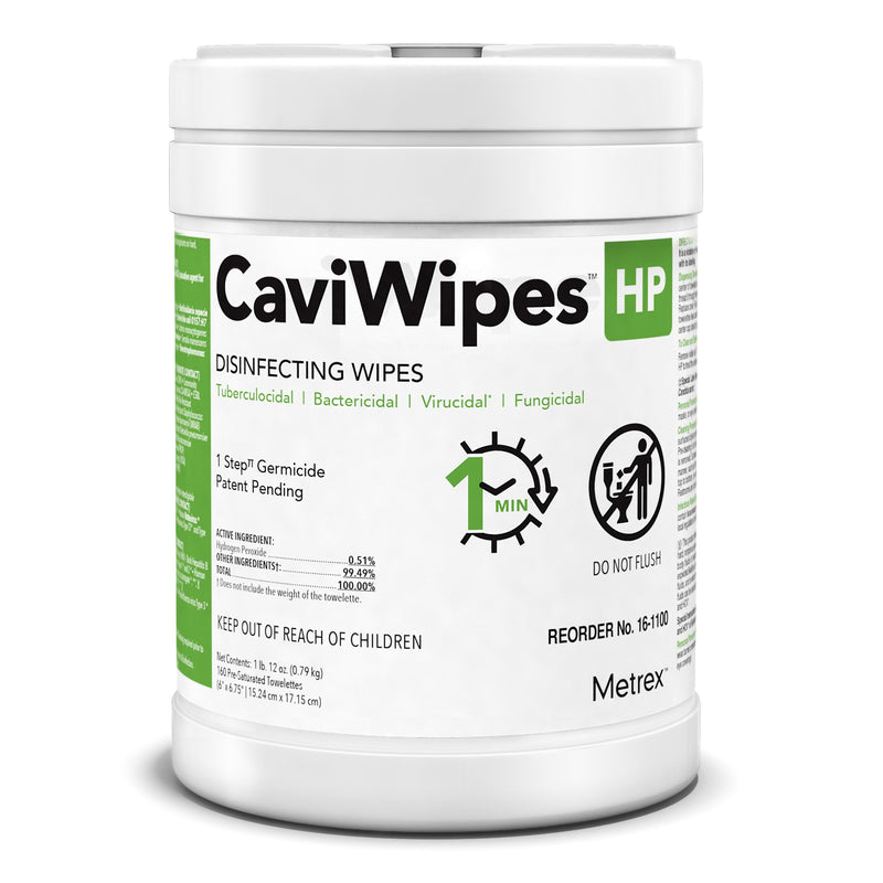 Wipe, Disinfecting Caviwipe Hp6X6.75" (160/Cn 12Cn/Cs), Sold As 12/Case Metrex 16-1100