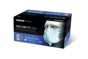 Crosstex Securefit Ultra Sensitive Earloop Mask. Mask Face Securefit Ultraearloop Blu 50/Bx 10Bx/Ctn, Carton