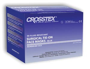 Crosstex Advantage Surgical Mask With Tie-On Laces. Mask Surgical Tie On Advantblu 50/Bx 6Bx/Cs, Case
