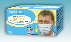 Crosstex Isolite® Earloop Mask. Nafs-Mask Earloop Lf Isoliteblu 50/Bx 10Bx/Ctn , Carton