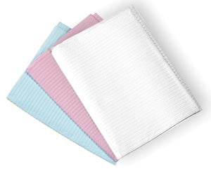 Crosstex Sani-Tab® Chain-Free® Patient Towel. Towel 3Ply Paper W/Poly 19X13Sani-Tab Blu 400/Cs, Case