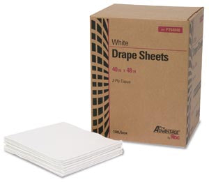 Pro Advantage® Drape Sheet. Drape Sheet, 2-Ply, Tissue, 40" X 48", White, 100/Cs (60 Cs/Plt) (020216). Pa Sheet Drape 40X48 Wht 2Ply100/Cs, Case