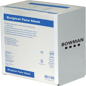 Bowman Face Mask Dispensers. Face Mask Dispenser, Tie Style, Holds One Box Of Tie Style Face Masks, Keyholes For Wall Mounting, White Powder Coated St