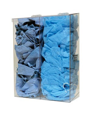 Bowman Specialty Items. Bulk Dispenser, Tall Double Bin, Holds A Variety Of Protective Apparel In Bulk, Dual Compartments With Hinged Lid, Openings At