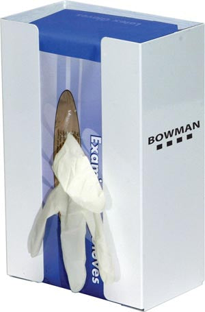 Bowman White Powder Coated Metal Single Glove Dispensers. Dispenser Glove Wht Or Customenamel 1 Box, Each