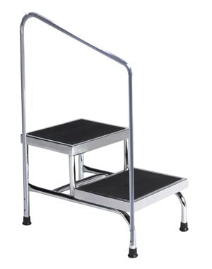 Brewer Step Stool. Step Stool, Two Step, Handrial, 600 Lb Weight Capacity, Height: 43". , Each