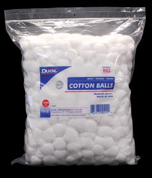 Dukal Cotton Balls. Cotton Balls, Large, Non-Sterile, 1000/Bg, 2 Bg/Cs. Cotton Balls Lg Ns1000/Bg 2Bg/Cs, Case