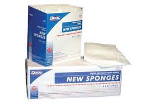 Dukal New Sponges. Sponge, 4" X 4", Non-Woven New Sponge, Sterile, 4-Ply, 5/Pk, 20 Pk/Bx, 8 Bx/Cs. Sponge Nonwoven St 5S 4Ply4X4 5/Pk 20Pk/Bx 8Bx/Cs, 