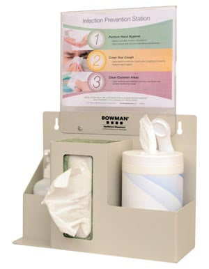 Bowman Infection Prevention Organizer/Station. Organizer Infection Protectionabs Quartz Plastic, Each