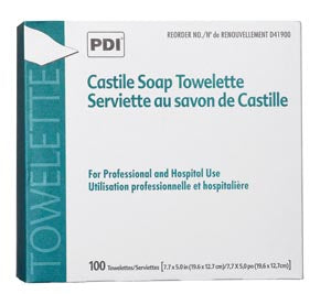 Pdi Castile Soap Towelette. Castile Soap Towelette, 2% Coconut Oil, 1/Pk, 100 Pk/Bx, 10 Bx/Cs (63 Cs/Plt) (Us Only) (Products Cannot Be Sold On Amazon