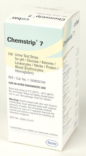 Roche Chemstrip® Urinalysis Products. Test Strips Chemstrip 7100/Vial Nr, Each