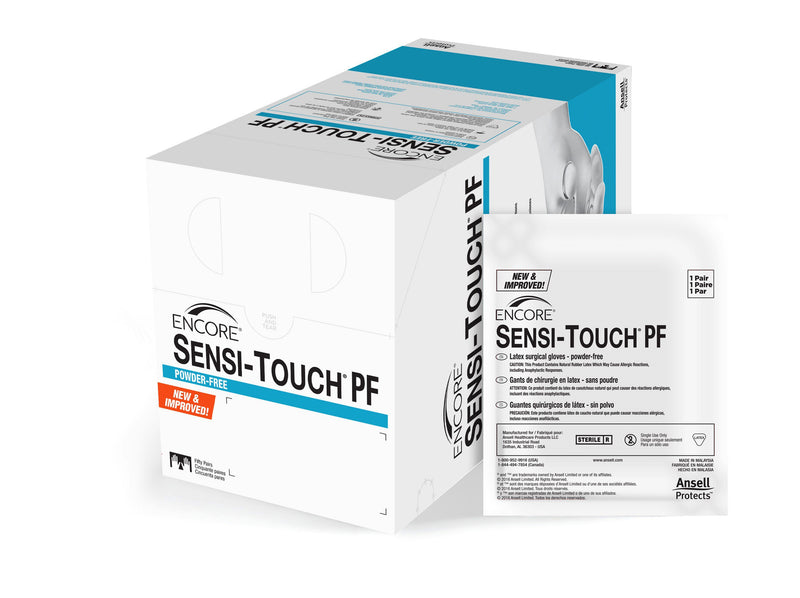 Encore® Sensi-Touch® Pf Latex Surgical Glove, Size 8, Natural, Sold As 50/Box Ansell 7826Pf