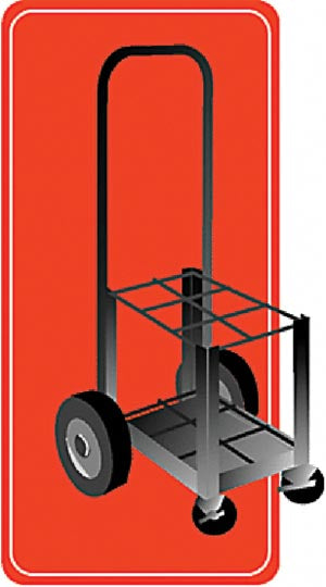 Mada Cylinder Carts. Cylinder Cart For Sizes M7, M9, C, D Or E, 4 Wheels & Detachable Handle, Holds Up To 6 Cylinders, Painted. , Each