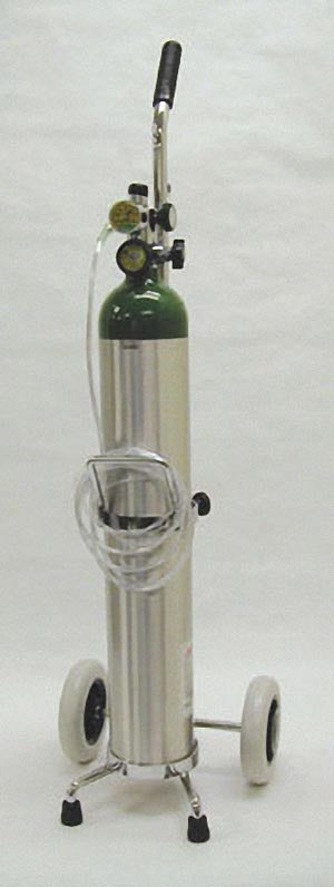 Mada Oxygen Kits. 685 Liter Aluminum Oxygen Kit, "E" Cylinder, Empty, 1603Me Cylinder, 1309A Adj. Flow Regulator (2-8 Lpm), Nasal Cannula, Cart, Mada 