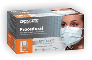 Crosstex Procedural Earloop Mask. Mask Procedure Earloop Lfblu 50/Bx 10Bx/Ctn , Carton