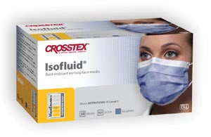 Crosstex Isofluid® Earloop Mask. Mask Earloop Lf Isofluid Sapphire 50/Bx 10Bx/Ctn, Carton