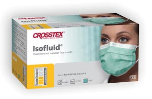 Crosstex Isofluid® Earloop Mask. Mask Earloop Lf Isofluid Teal 50/Bx 10Bx/Ctn , Carton