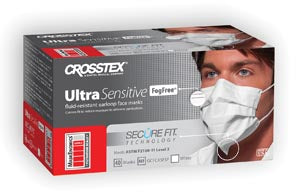 Crosstex Securefit Ultra Sensitive Earloop Mask. Mask Face Earloop Sensitivewht No Fog 40/Bx 10Bx/Ctn, Carton
