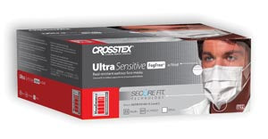 Crosstex Securefit Ultra Sensitive Earloop Mask. Mask Face Earloop Sensitivewht Shield 25/Bx 4Bx/Ctn, Carton