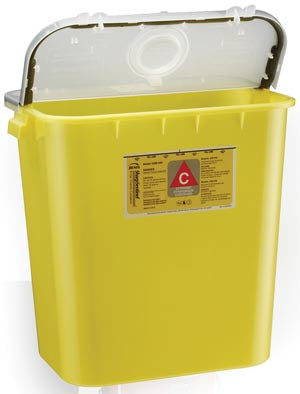 Bemis Chemotherapy Containers. Chemo Container, 8 Gal, Yellow, 10/Cs. , Case
