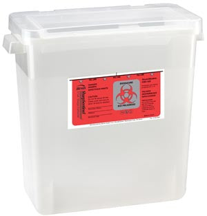 Bemis Sharps Containers. Sharps Container, 3 Gal, Large Opening Lid, Translucent Beige, 12/Cs. , Case