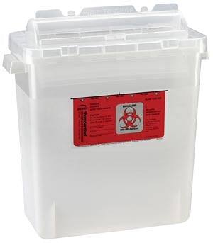 Bemis Sharps Containers. Sharps Container, 3 Gal, Rotating Lid, Translucent Beige, 12/Cs. , Case