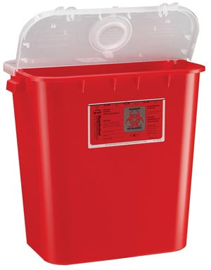 Bemis Sharps Containers. Sharps Container, 8 Gal, Dual Purpose Lid, Red, 10/Cs. , Case