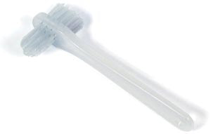 Dukal Dawnmist Denture Care. Denture Toothbrush, 2-Sided, Clear Handle, Clear Polypropylene Bristles, 144/Bx, 10 Bx/Cs. Toothbrush Denture 2 Sided Clr