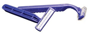 Dukal Dawnmist Razors. Grip-N-Glide® Razor, Twin Blade, Lubricating Strip, Blue Plastic Guard, 100/Bx, 20 Bx/Cs. Razor Grip-N-Glide Twin Bladelubricat