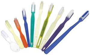 Dukal Dawnmist Toothbrush. Toothbrush, 39 Tuft, Purple Handle, Rounded White Nylon Bristles, 144/Bx, 10 Bx/Cs. Toothbrush 39 Tuft Purphandle 144/Bx 10