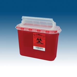 Plasti Wall Mounted Sharps Disposal System. Container Sharps 5.4 Qt Red10/Bx 2Bx/Cs, Case