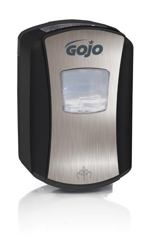 Gojo Ltx-7™ Dispensers. Dispenser, 700Ml, Chrome/ Black, 4/Cs. Dispenser Ltx 700Ml Brushedchrome/Blk 4/Cs, Case