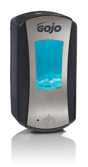 Gojo Ltx-12™ Dispensers. Dispenser, 1200Ml, Chrome/ Black, 4/Cs. Dispenser Ltx 1200Ml Brushedchrome/Blk 4/Cs, Case