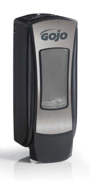 Gojo Adx-12™ Dispensers. Dispenser, 1250Ml, Chrome/ Black, 6/Cs. Dispenser Adx 1250Ml Brushedchrome/Blk 6/Cs, Case