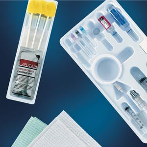 Avanos Universal Block Tray. Tray Includes: 18G X 1½" Needle, 25G X 1½" Needle, 7Cc Syringe, 3Cc Plastic Syringe, 10Cc Plastic Syringe, Lidocaine Hcl 