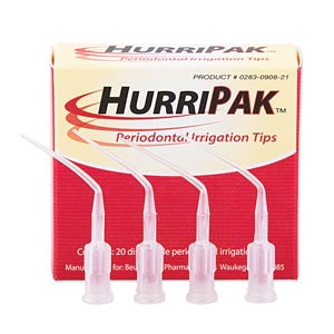 Beutlich Hurripak™ Periodontal Irrigation Tips. Anesthetic Hurripak Perioirrigation Disp Tips 20/Bx, Box