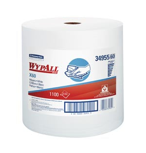 Kimberly-Clark Wypall® Wipers. Wypall X60 Jumbo Roll, 13.4" X 12½", White, 1100 Wipers/Rl (Products Cannot Be Sold On Amazon.Com Or Any Other 3Rd Part