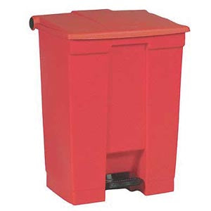 Bunzl/Rubbermaid Step-On Container. Can Refuse Step-On 18Galred Plastic (6145R) (Drop), Each