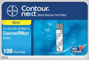 Ascensia Contour® Next Ez Blood Glucose Monitoring System. Strips Test Blood Glucosecontour Nxt Ez 100/Btl, Bottle