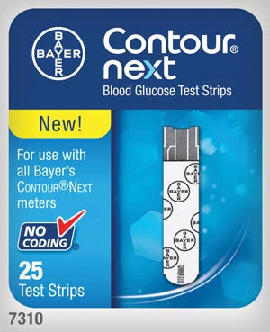 Ascensia Contour® Next Ez Blood Glucose Monitoring System. Strips Test Blood Glucosecontour Nxt Ez 25/Btl, Bottle