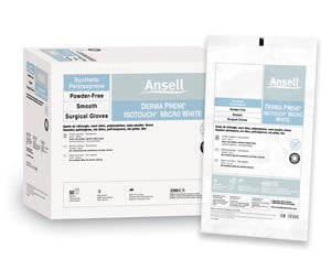Ansell Gammex® Non-Latex Pi Micro White Surgical Gloves. Glove Surg Pf Synthtc St Microwht Sz 5.5 50Pr/Bx 4Bx/Cs, Case