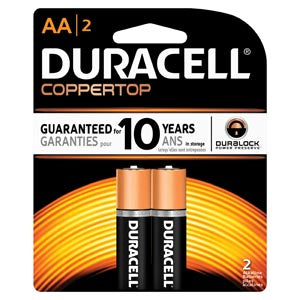 Duracell® Coppertop® Alkaline Retail Battery With Duralock Power Preserve™ Technology. Battery Alkaline Coppertop Aaa2Pk 18Pk/Bx 3Bx/Cs Upc 15261, Cas