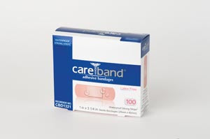 Aso Careband™ Waterproof Bandages. Bandage Adh Waterproof 1X3 Tantan 100/Bx 12Bx/Cs, Case